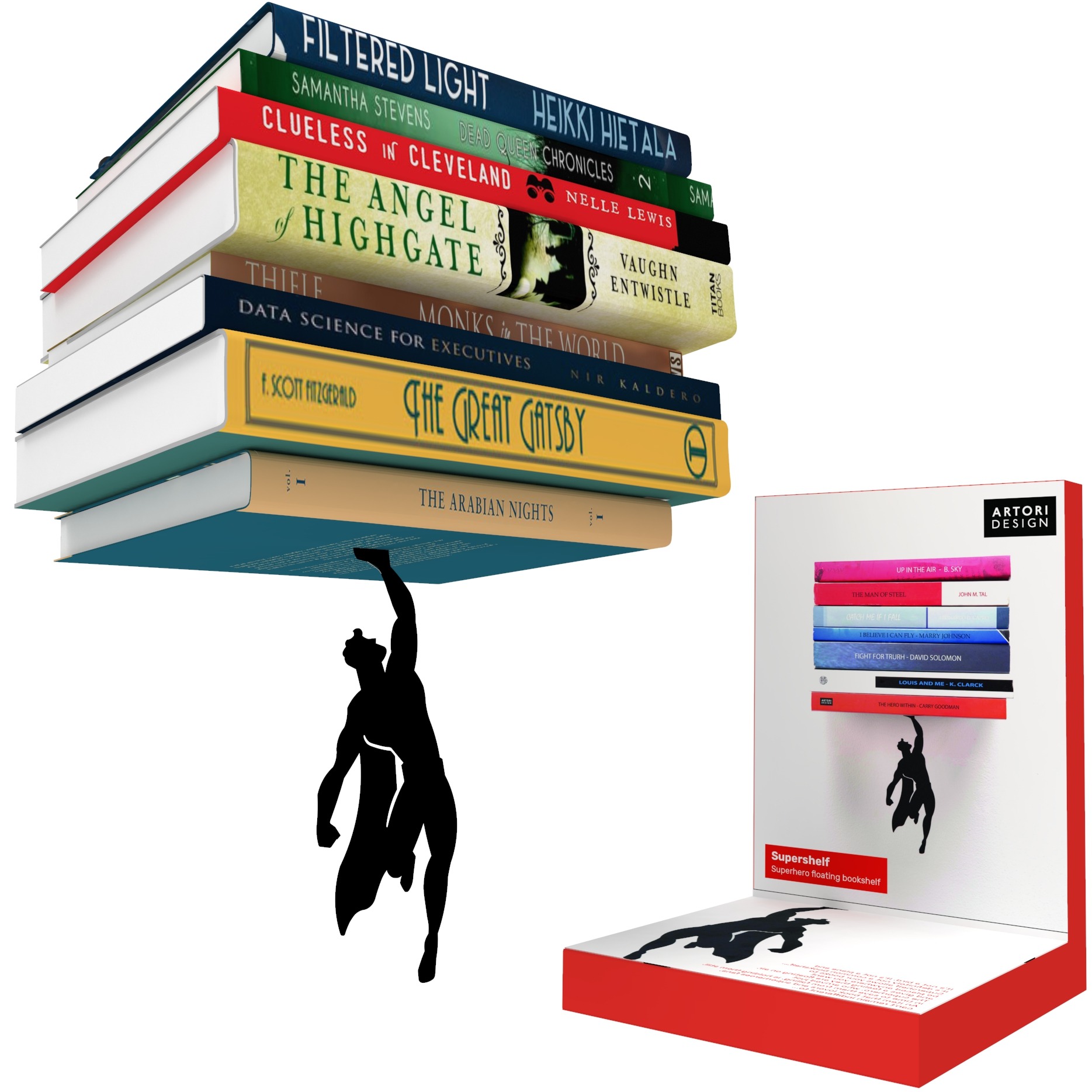 סופרשלף - מדף ספרים נסתר גיבור על